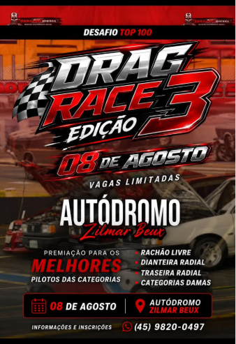 3ª EDIçãO DO DRAG RACE – DESAFIO TOP 100